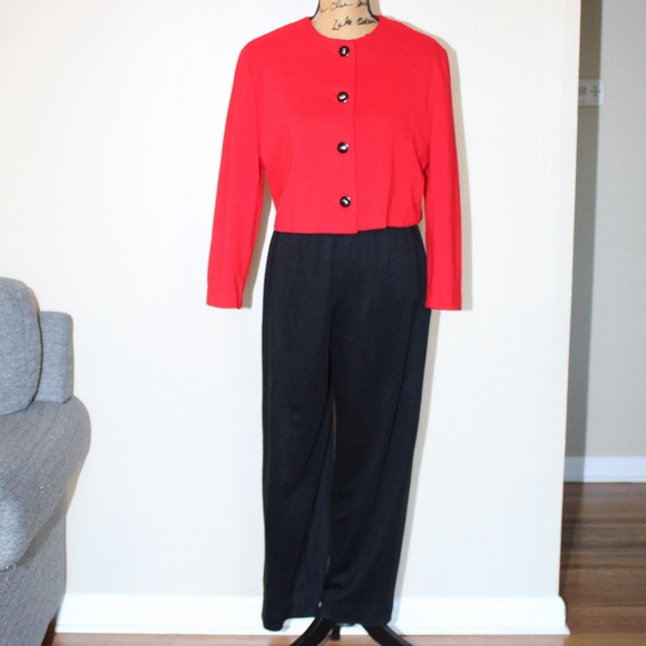 E.D. Michaels Pants - Vtg E.D. Michaels Melanie Drucker Velour Jumpsuit Cropped Jacket Women’s S/M